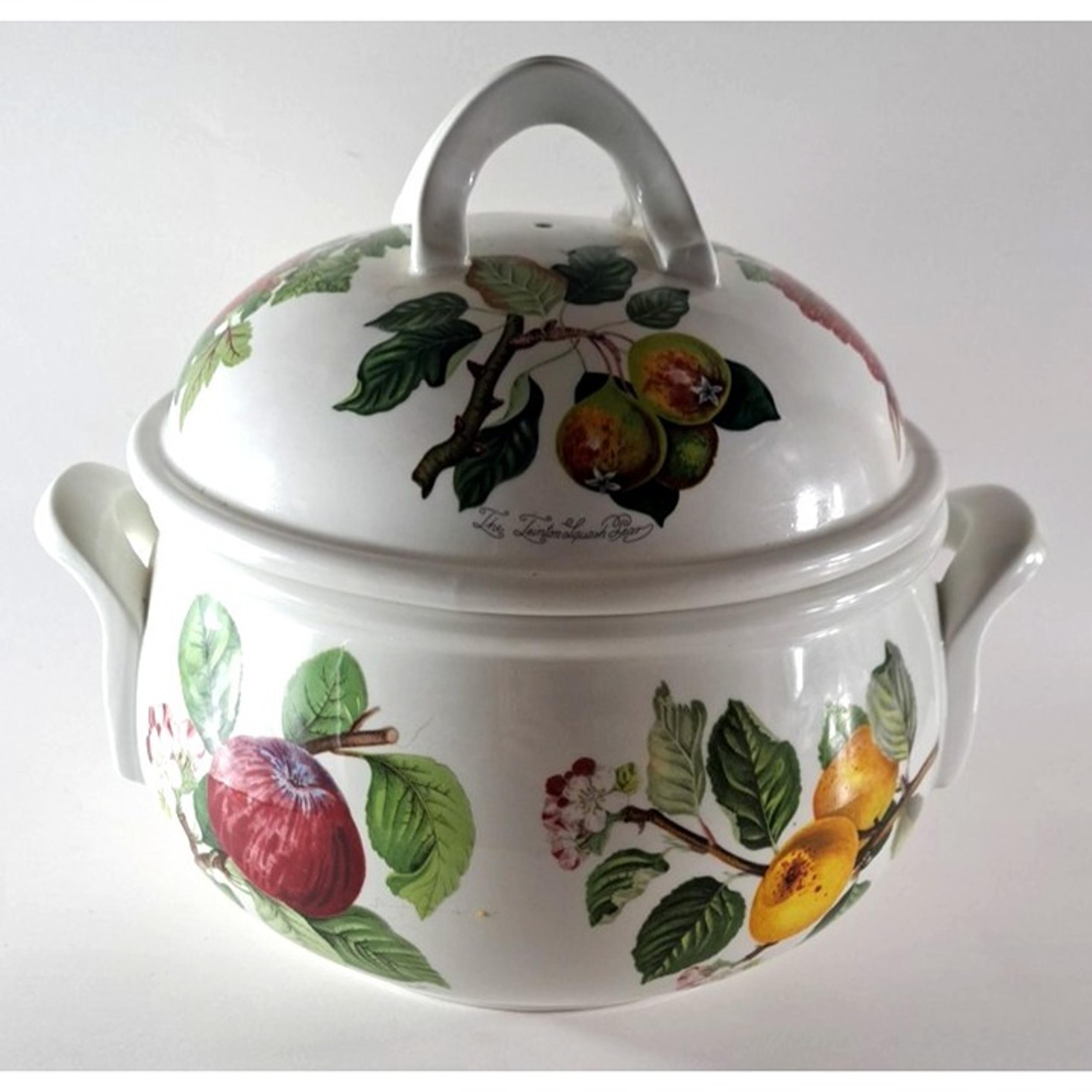 Vintage Portmeirion Pomona Casserole Pot Tureen Bowl W Lid Ceramic England 3 Qt