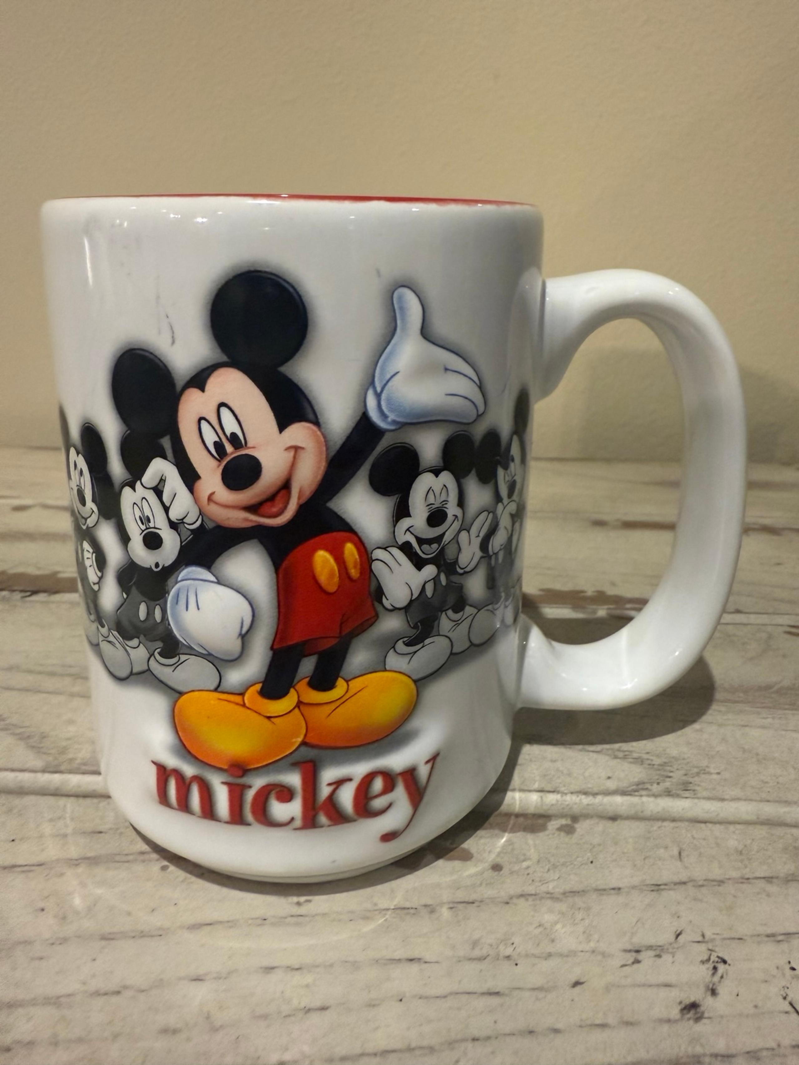 Authentic Original Walt Disney Parks 3D Mickey Mouse 3D Relief Coffee Mug Red