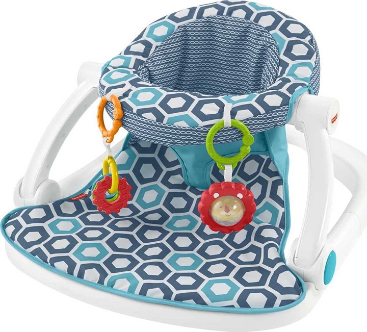 Baby Portable Chair, Sit-Me-Up Floor Seat with 2 Removable Toys