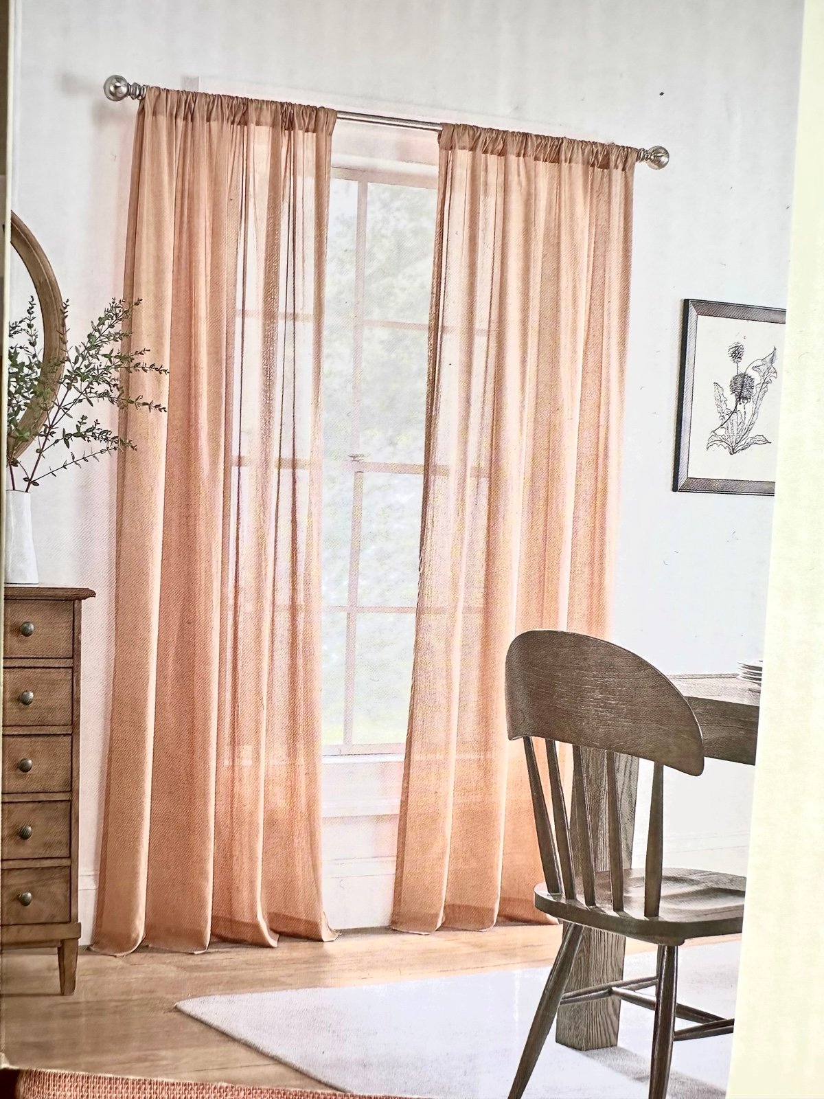 Linden Street sunset clay Sheer Rod Pocket Curtain Panel 2 pack