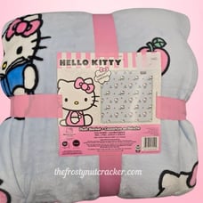 HELLO KITTY FULL QUEEN APPLES AND BOOK PLUSH BLANKET BRAND NEW READY TO SHIP!!