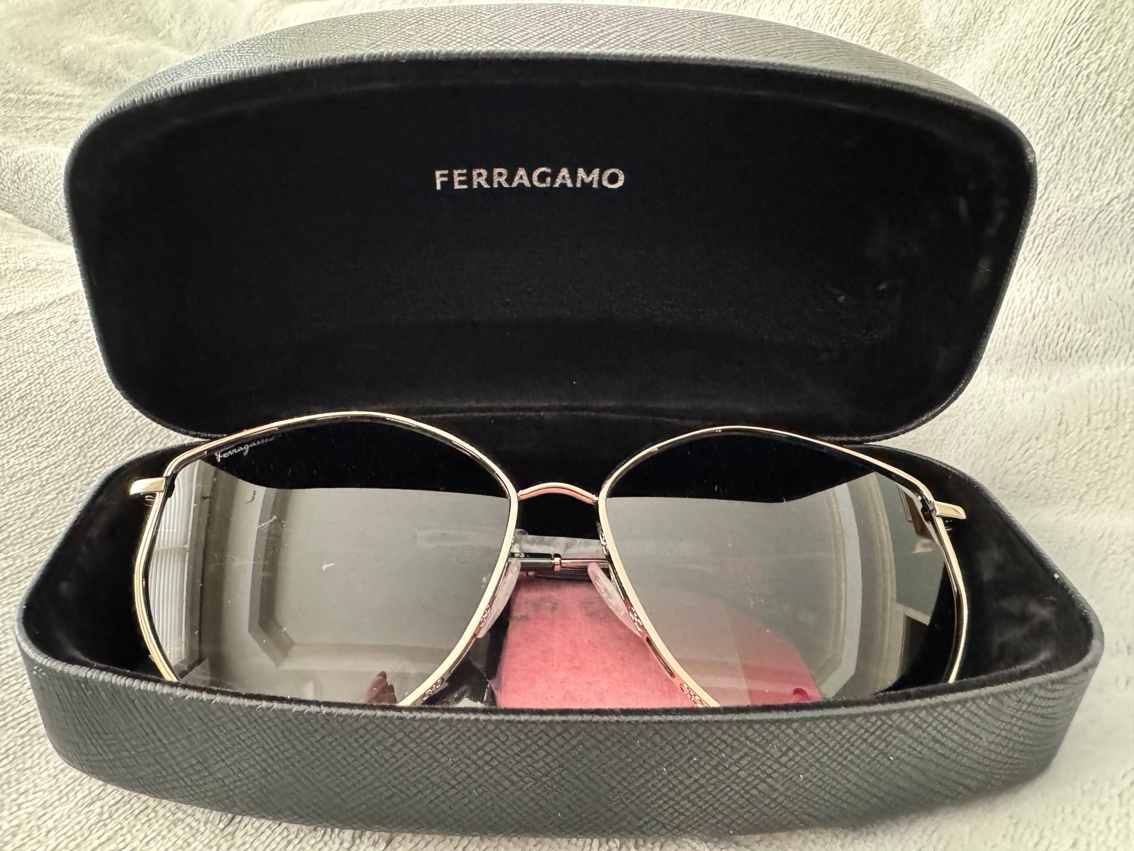NWT Ferragamo Silver SF264S 60mm Sunglasses
