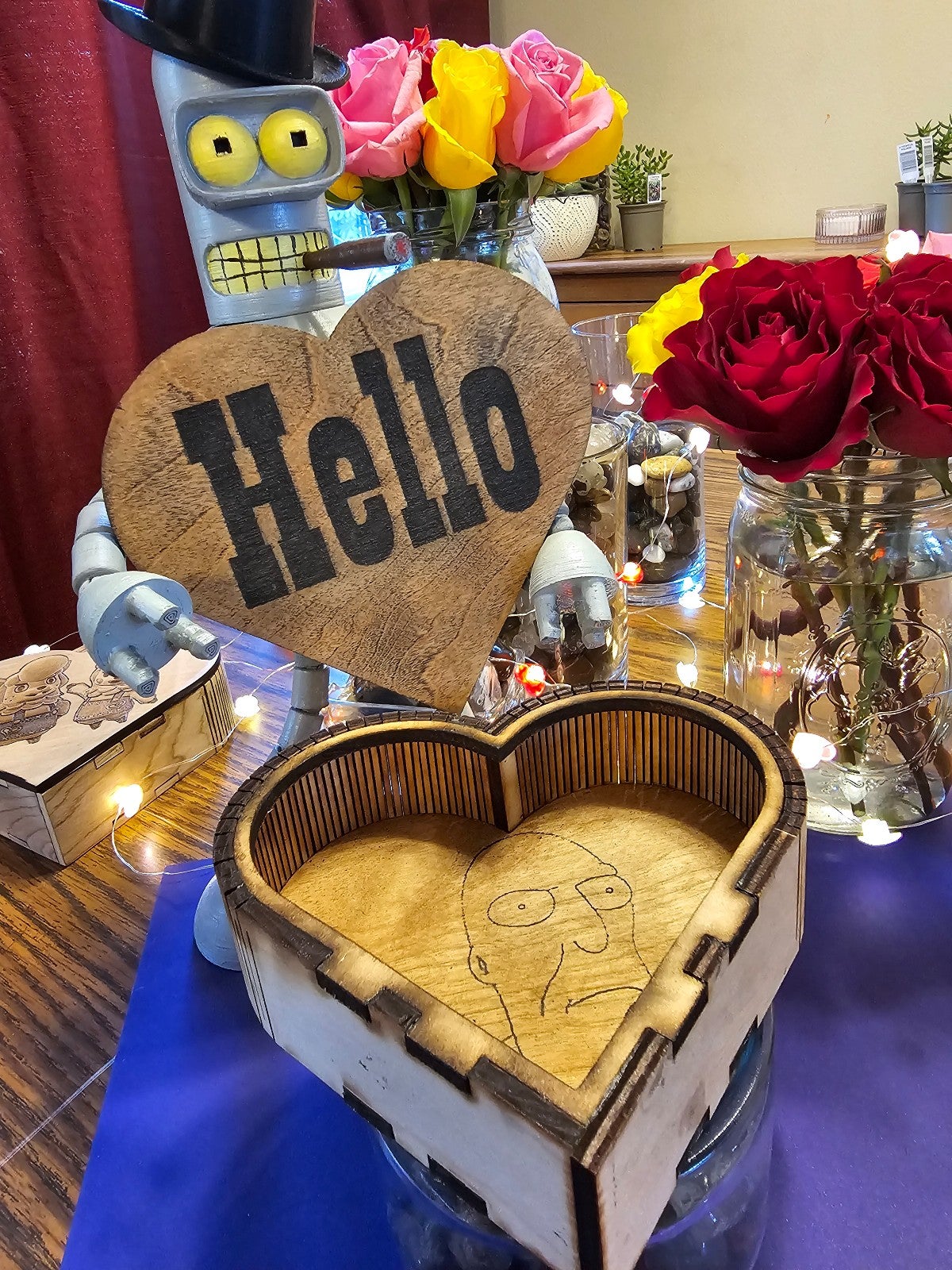 Valentines wooden Heart box