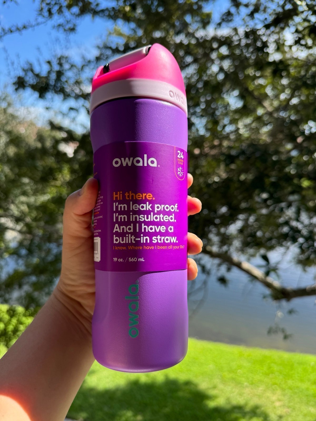 Owala free sip Water Bottle 19 oz NWT Purple pink