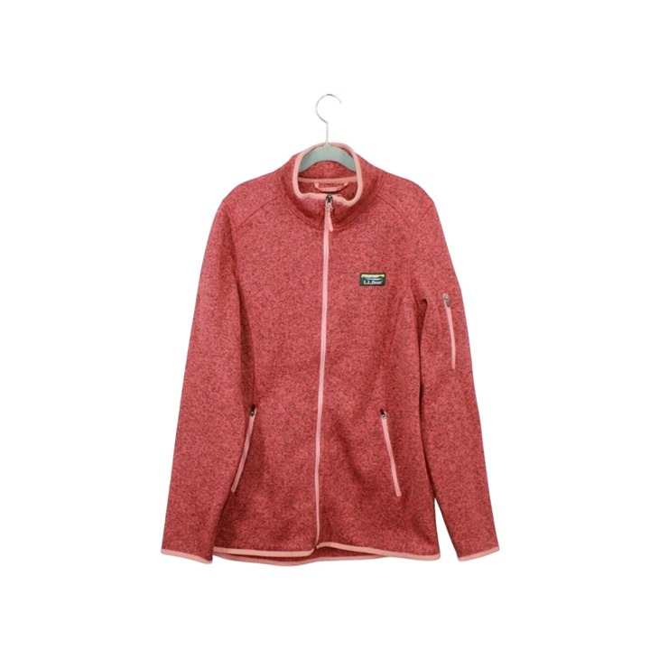 LL Bean Women's Sweater Fleece Full Zip Jacket Red Size M