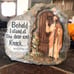 Large Celtic Shepard Garden Stone w/ Bible Verse Revelation 3:20