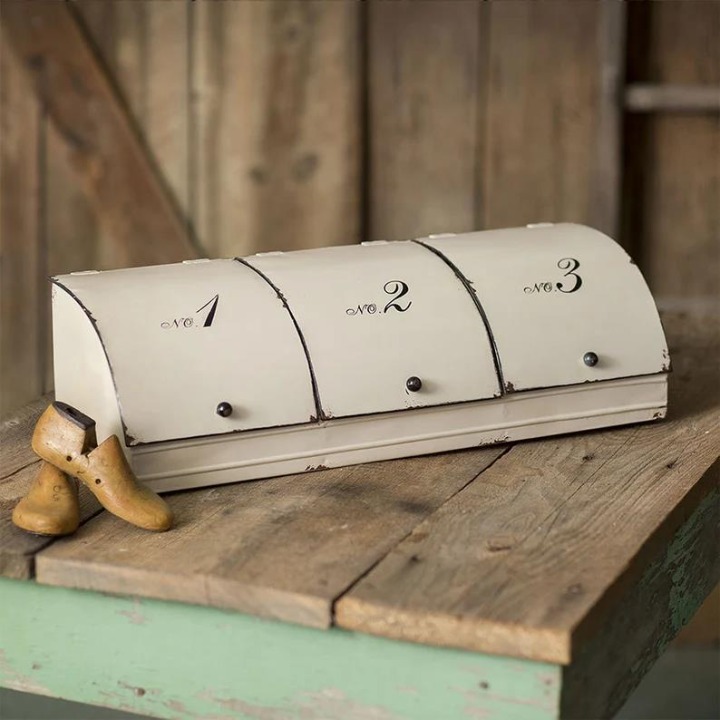3 Door Divided Storage Bin Bread Box