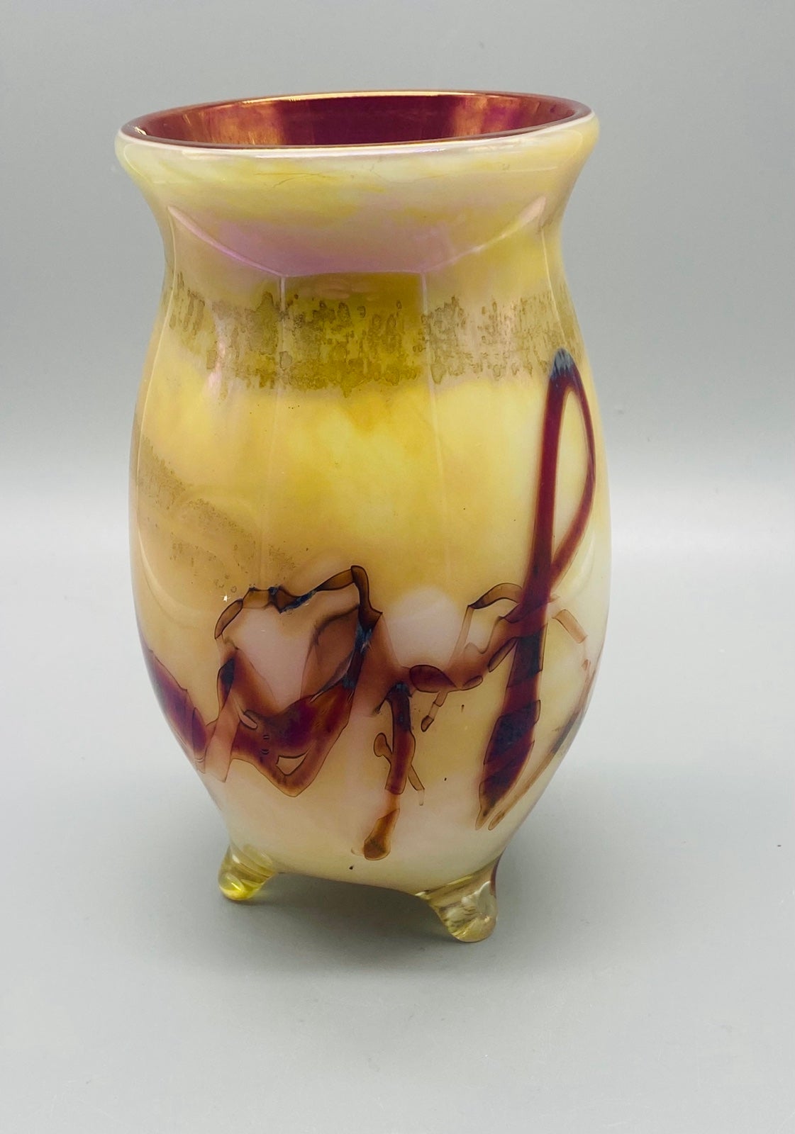 Vintage and blown incased glass vase