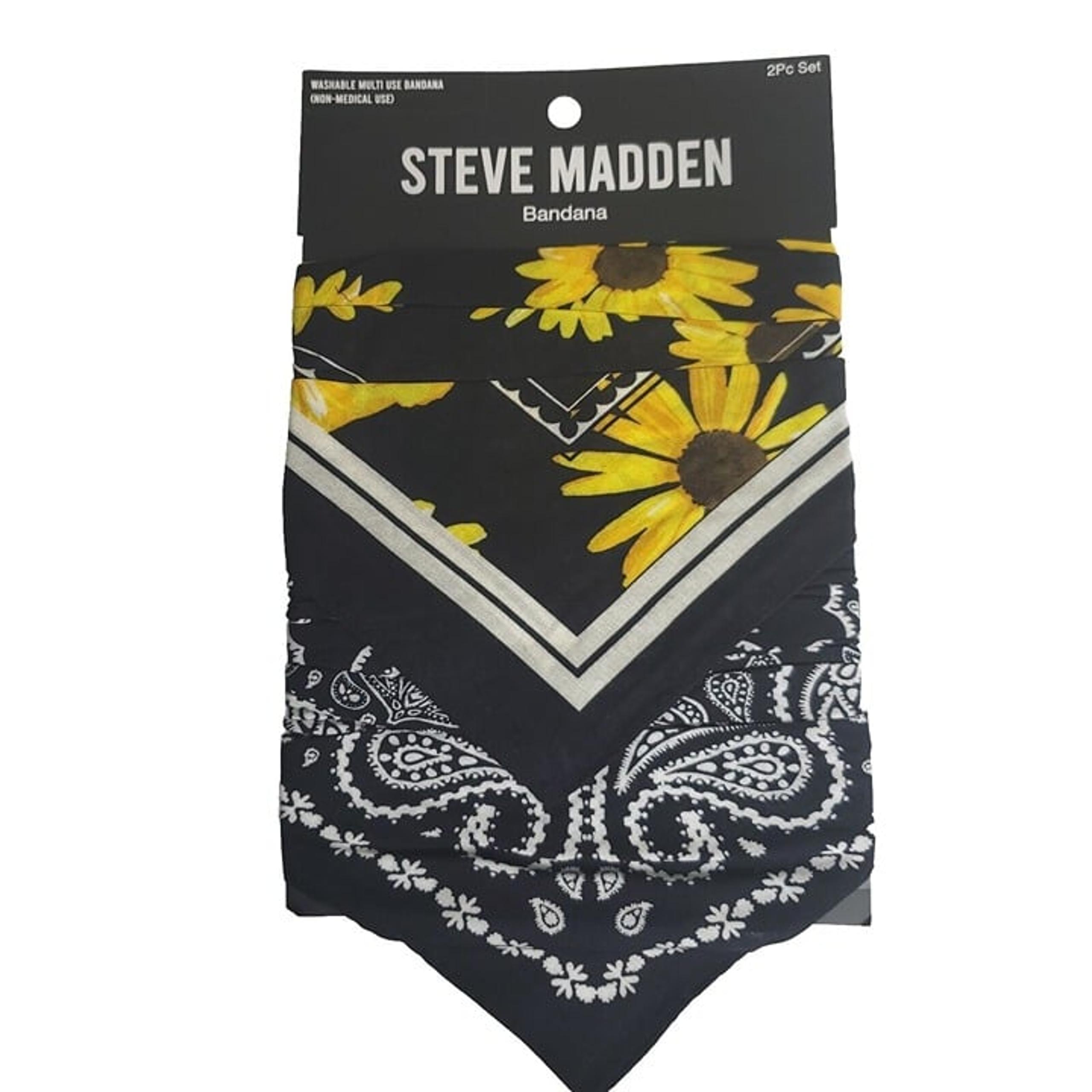 Steve Madden Women's 2 Pack Bandana Black One Size