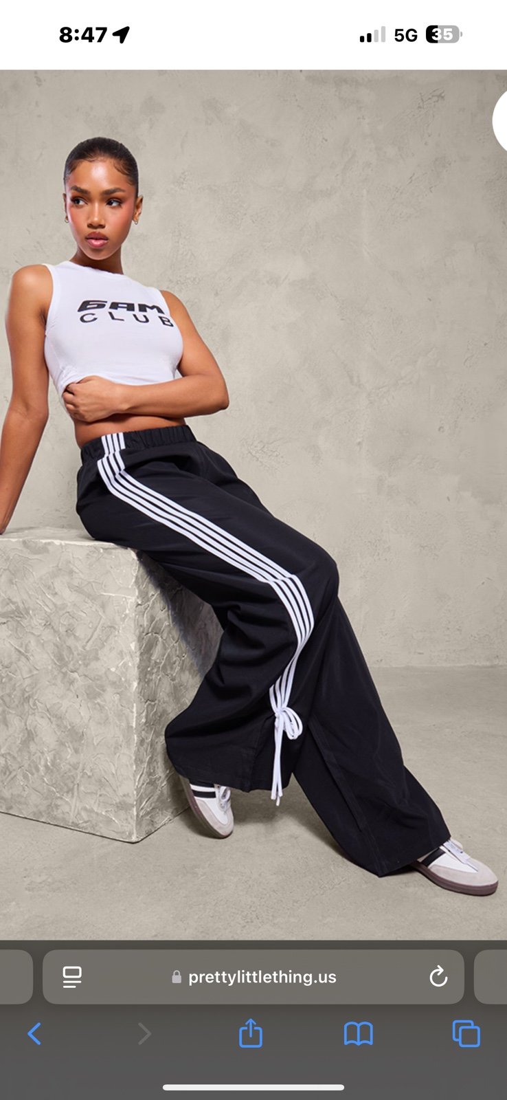 PrettyLittleThing Shell Leg Jogger Pants Size 2