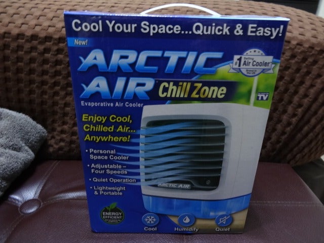 ARCTIC AIR CHILL ZONE EVAPORATIVE PERSONAL COOLER MISTING COOLING FAN LED LIGHT