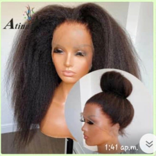 14 INCH KINKY STRAIGHT LACE FRONT