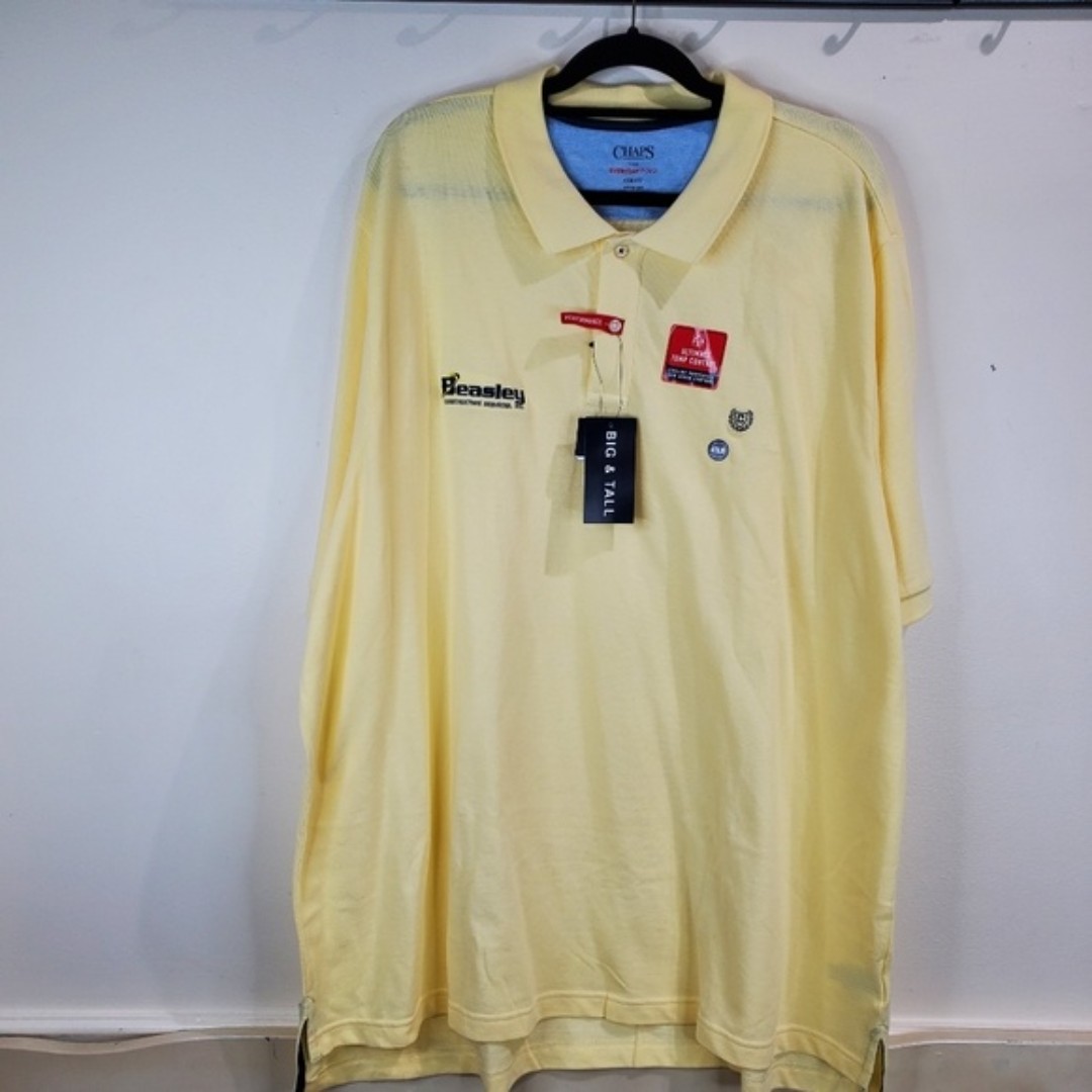 Chaps bussiness logo yellow the everyday polo size 4xb 4tf nwt