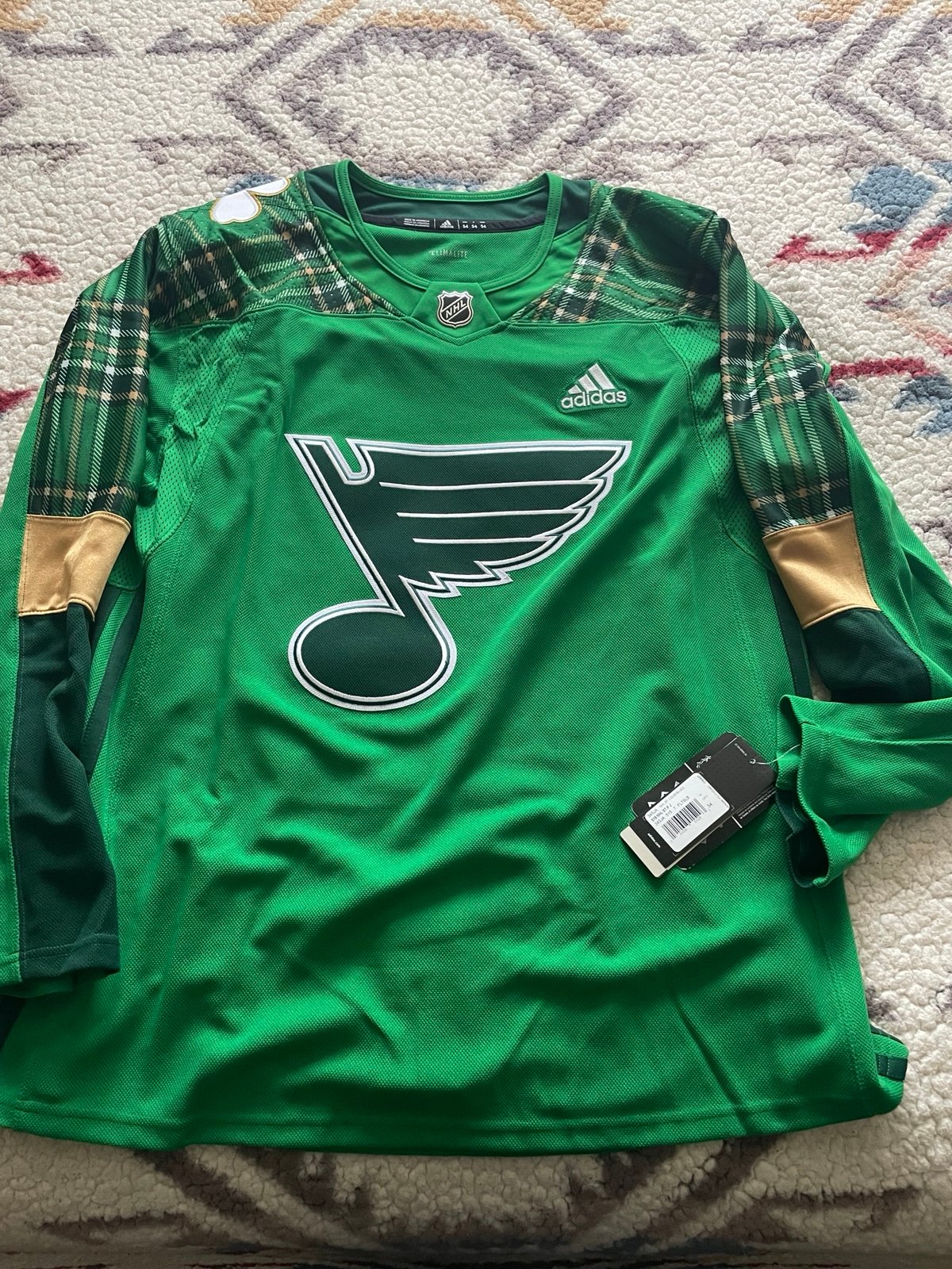Adidas St. Louis Blues St. Patrick's Day Practice Jersey (Size 54)