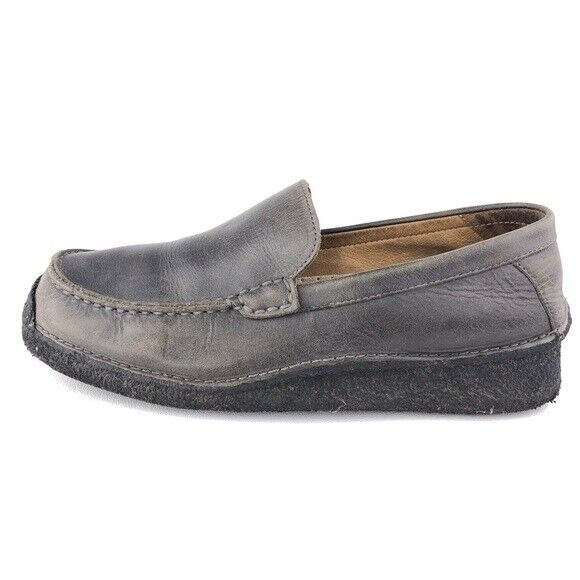 Acorn Gray Leather Moccasin Loafers Mens Size 10 EUR 44 Casual Slip on Shoes