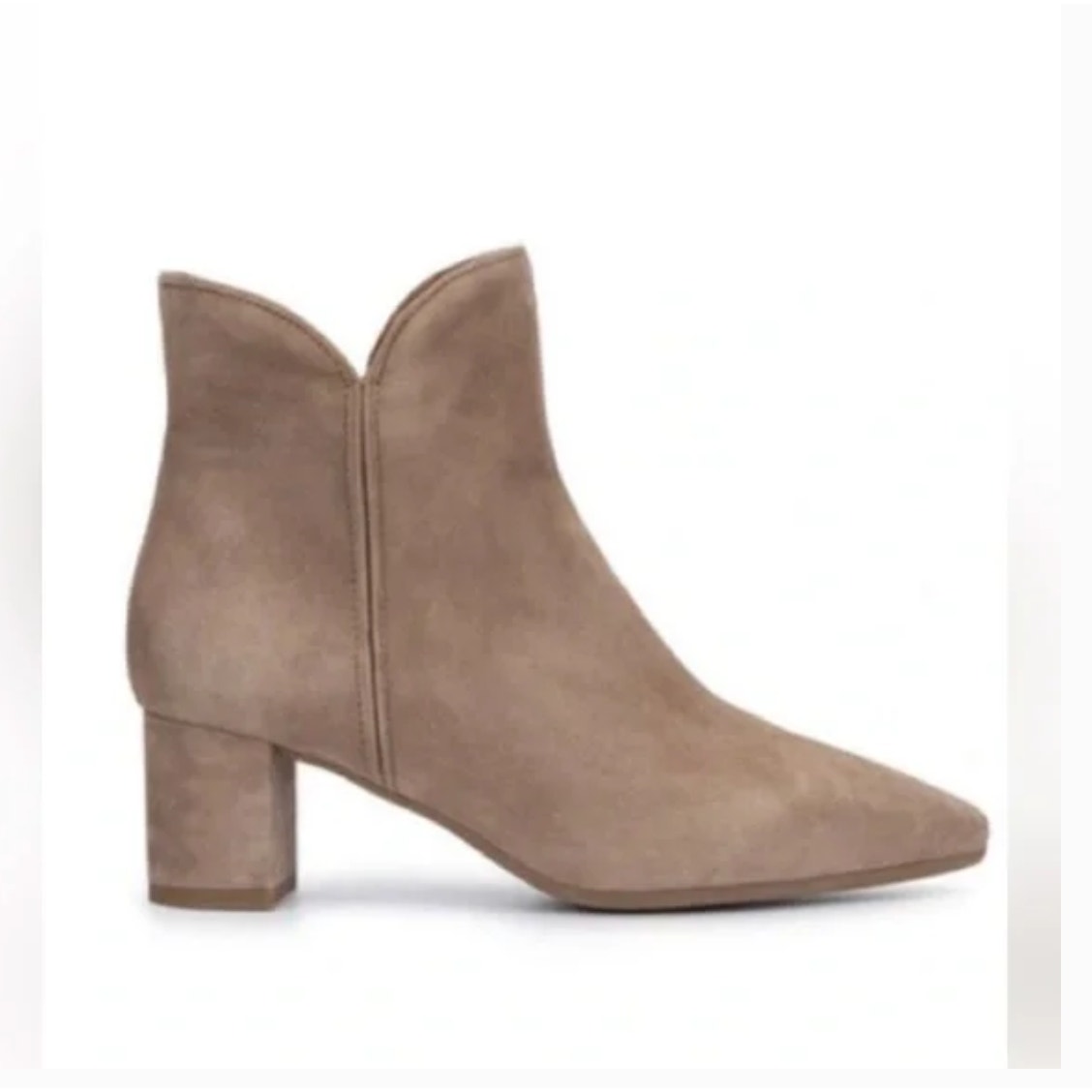 AQUATALIA Kaylani Booties 5 Taupe Tan NWOT Point Toe Ankle Boots Suede Capsule