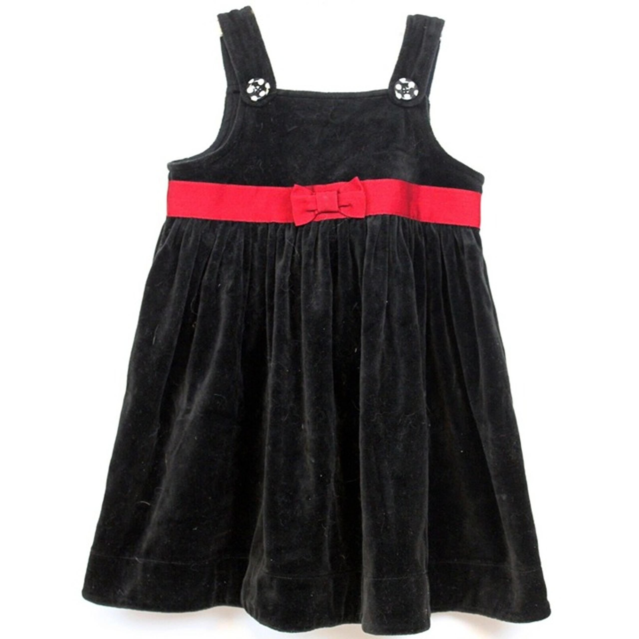NWT 2009 Gymboree Holiday Panda Black Velvet Dress sz 4T Bow Jumper Button Cute