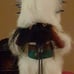Hopi Tribal Owl Kachina Doll, Made From Rabbit Fur, With Stand, Signed EJ