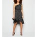 Off Shoulder Ruffle Casual Cute Polka Dot Elastic Waist Hi-Lo Flowy Dress L or M