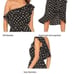 Off Shoulder Ruffle Casual Cute Polka Dot Elastic Waist Hi-Lo Flowy Dress L or M