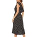 Off Shoulder Ruffle Casual Cute Polka Dot Elastic Waist Hi-Lo Flowy Dress L or M