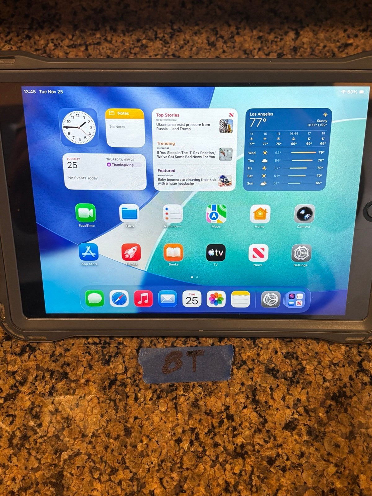 128GB Apple iPad 8th Gen with case - 8T