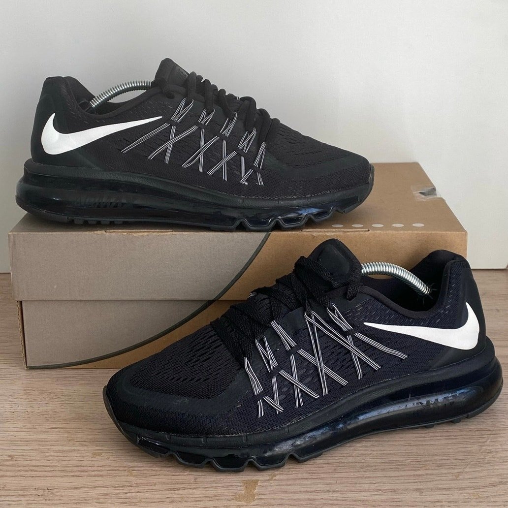 Nike Air Max 2014 ‘Triple Black’ Sneakers 705457-002- 6.5 Y- 8 W