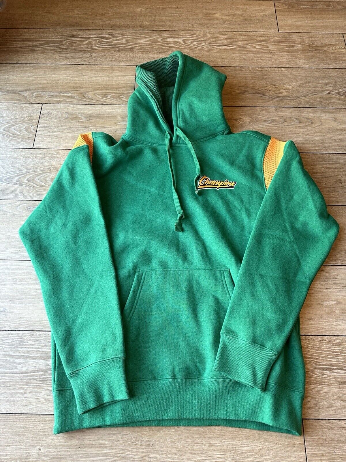 Champion Mid 1950s - Early 60’s Knit Combo Hoody Green Yellow NWT Size Medium