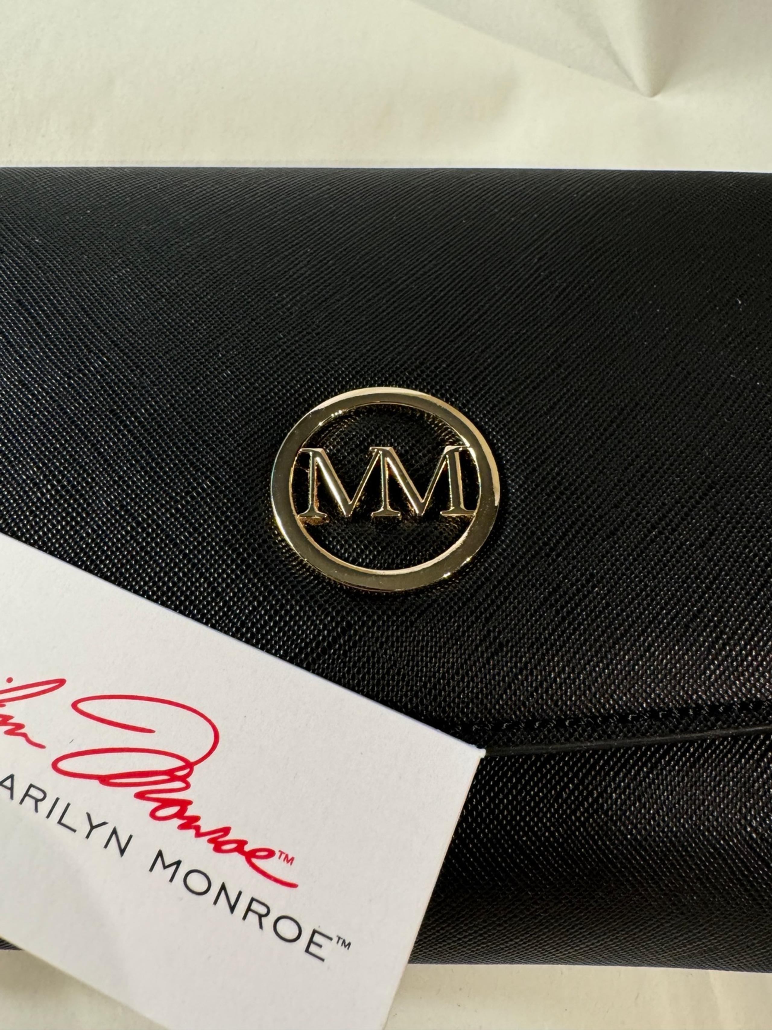 Marilyn Monroe Black Crossbody Purse/Clutch/Wallet Detachable Gold Chain 8x2x6