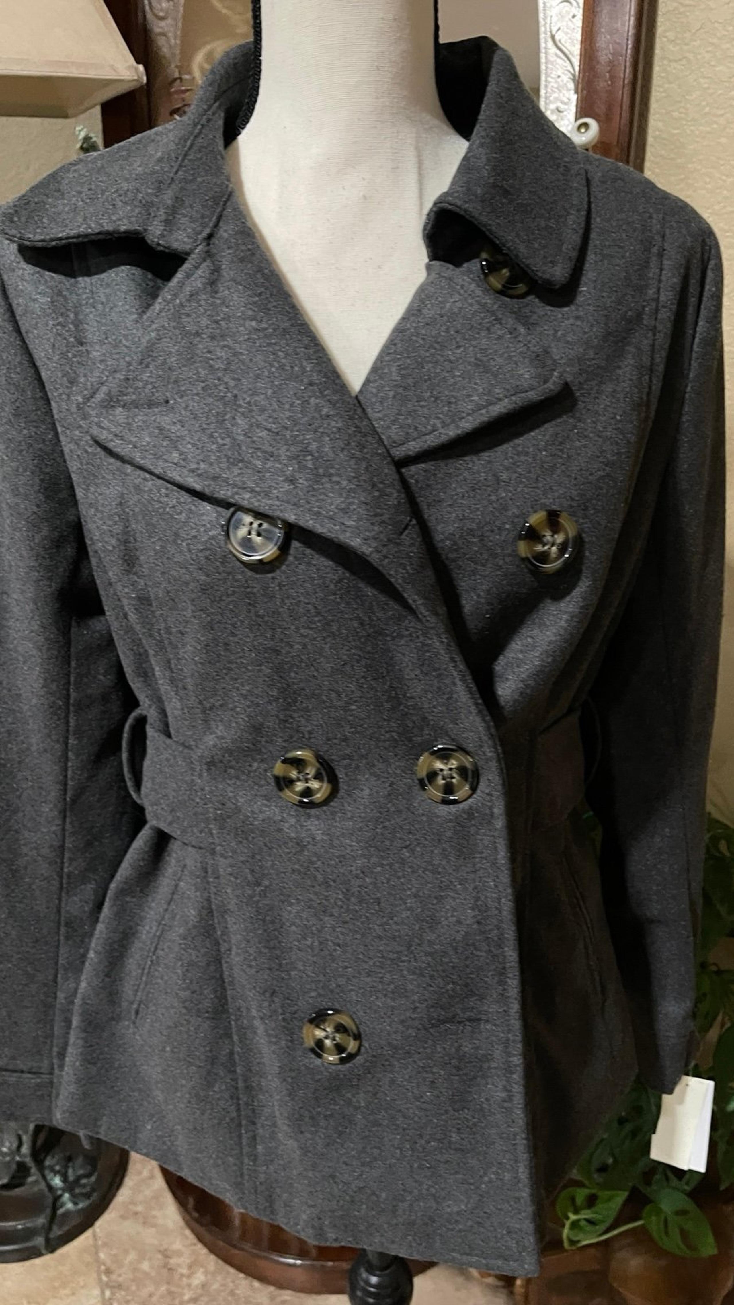 NWT wishful park women’s gray peacoat size medium