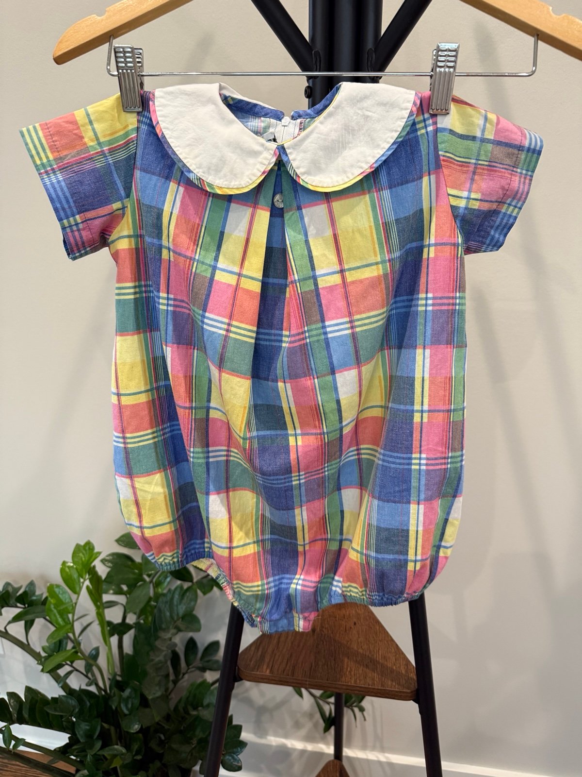 Vintage Three-Blind Mice Paper Tag USA Easter Spring Bubble Romper Size 4T pastel