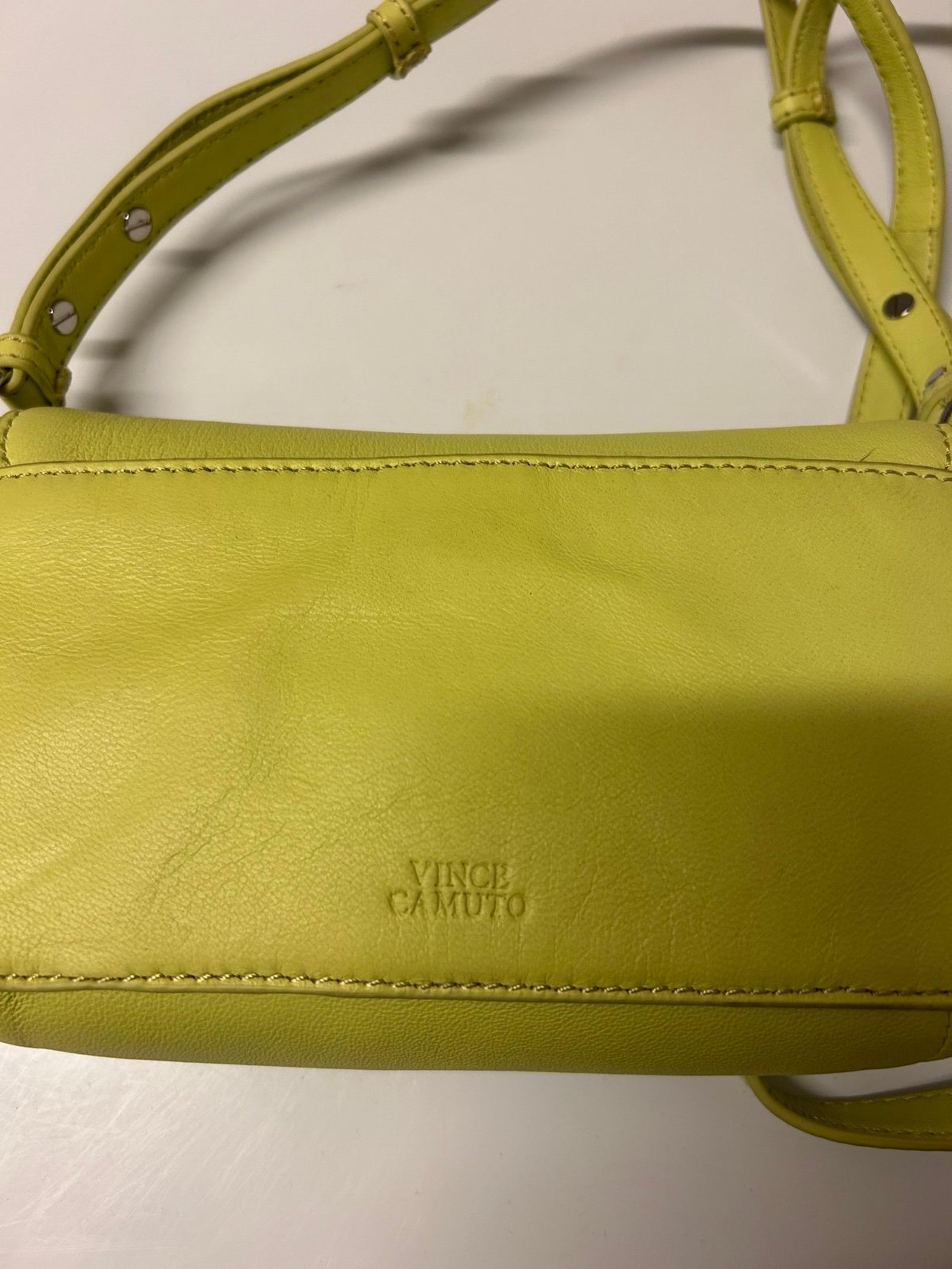 Leather Vince Camuto yellow shoulder purse