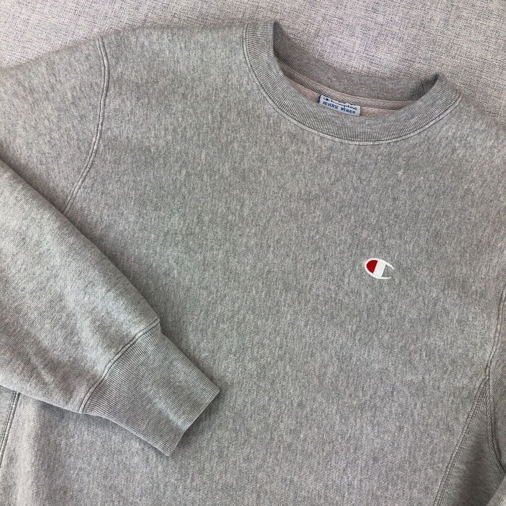 Champion Reverse Weave Sweatshirt Mens M Grey Blank Crewneck Heavyweight *SPOT*