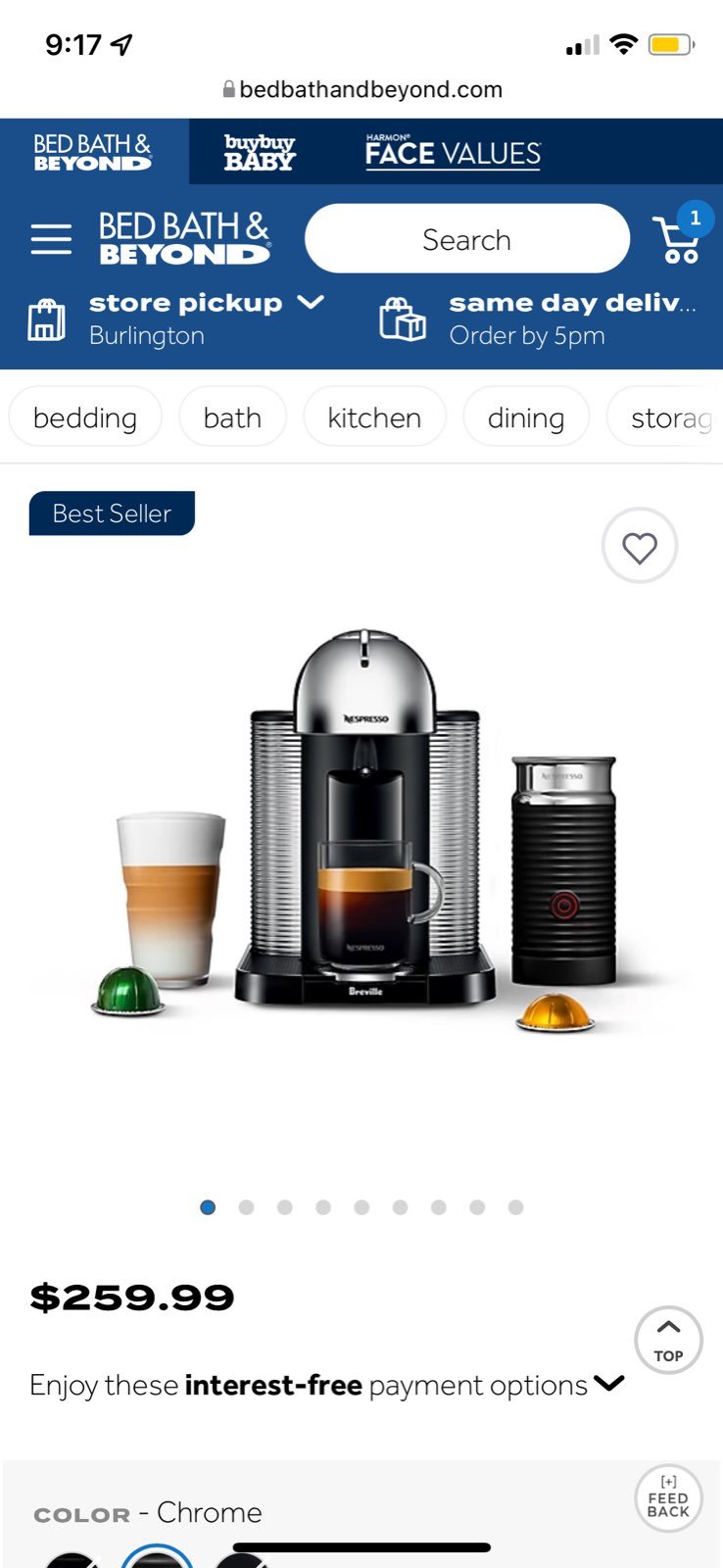 Nespresso machine coffee maker