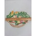 Vintage Trivet made in Italy Pomegranate and corn in Basket Porcelain 11x6