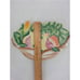 Vintage Trivet made in Italy Pomegranate and corn in Basket Porcelain 11x6