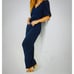 NWT 248 Lily Pulitzer Kirabelle Navy Blue Puff Sleeve V- Neck Jumpsuit Size 12