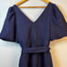 NWT 248 Lily Pulitzer Kirabelle Navy Blue Puff Sleeve V- Neck Jumpsuit Size 12