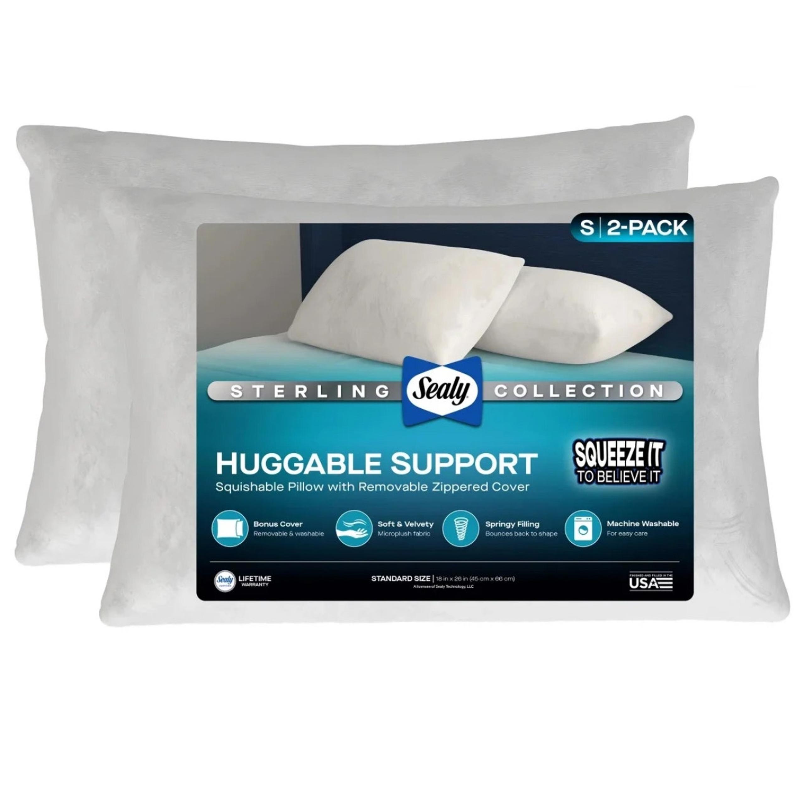 Sealy Sterling Huggable Pillow Standard, 2-pack