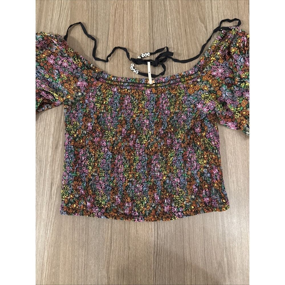 Free People Back On Top Crop Top In Dark Combo Size XS NWOT