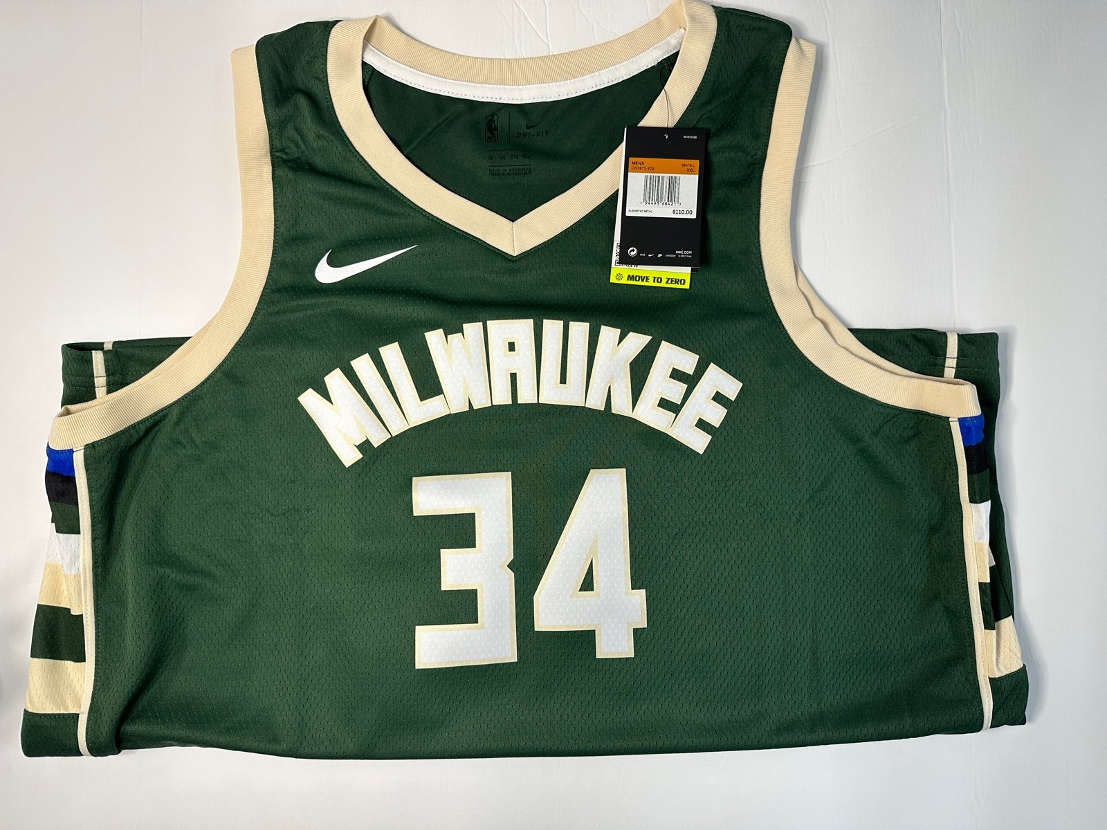Nike NBA Icon Swingman Green Jersey Milwaukee Bucks Giannis CW3672-329 Sz.XXL 56