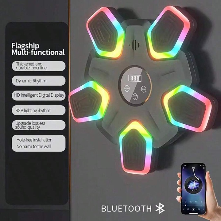 Bluetooth Smart Colorful Lighting Music Boxing Target, Punching Bag Trainer