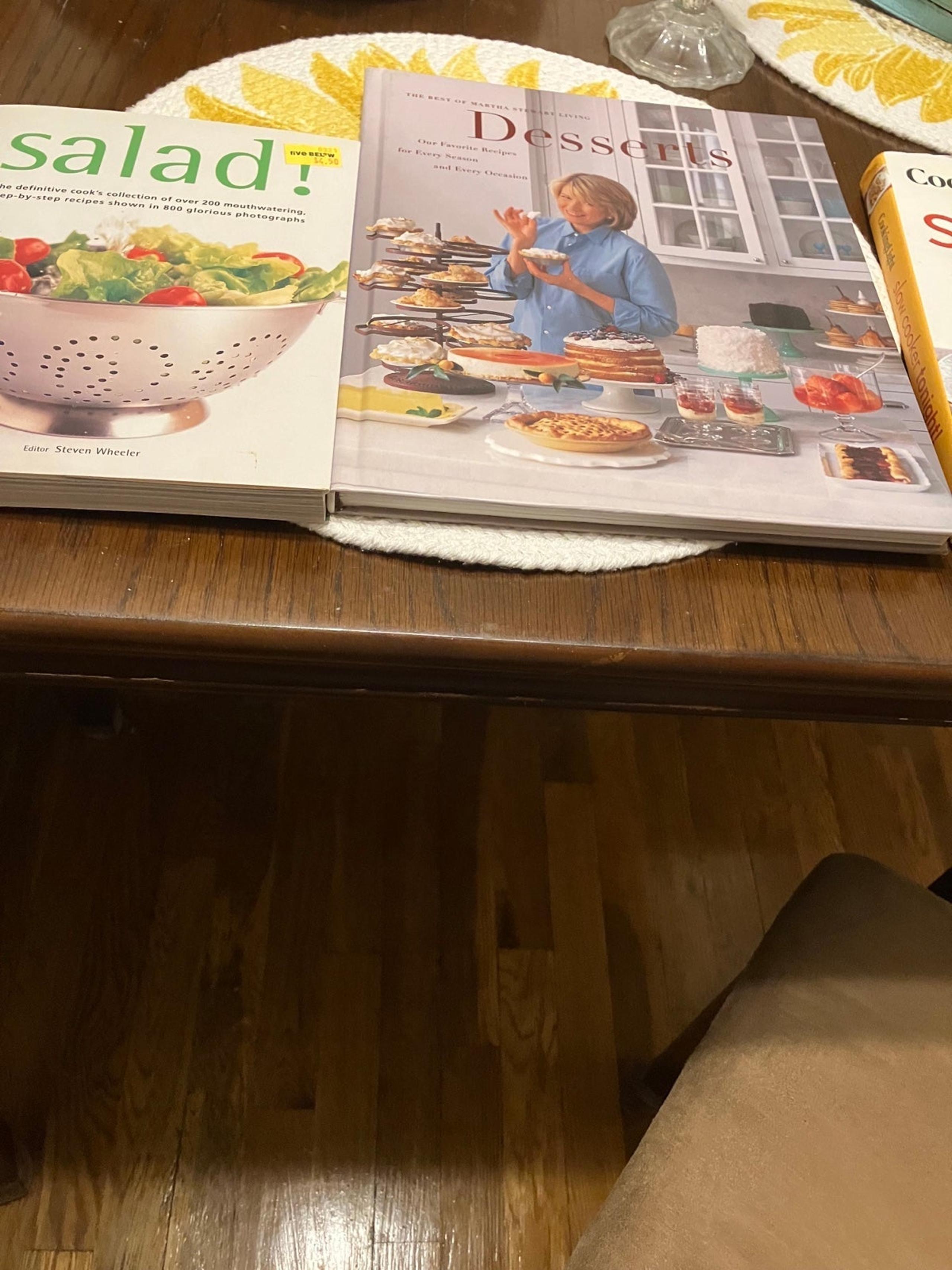 Three cookbooks Martha Stewart  dessert  cook book  slow cooker recipes cook boo