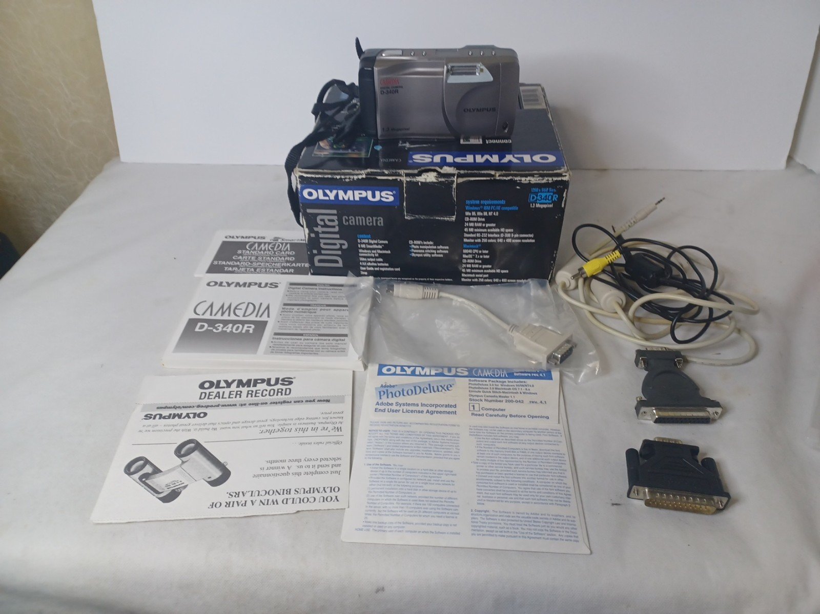 Olympus Camedia D-340R Camera With Cables Ins Book & More 1.3 MegaPixel Works