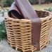 Mens Round Basket w/leather, valentines gift for men, valentines gift for him