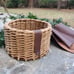 Mens Round Basket w/leather, valentines gift for men, valentines gift for him