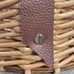 Mens Round Basket w/leather, valentines gift for men, valentines gift for him