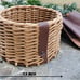 Mens Round Basket w/leather, valentines gift for men, valentines gift for him