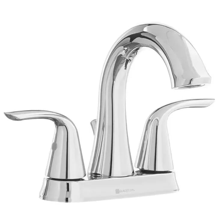 GLACIER BAY Irena 4 in. Centerset 2-Handle Bathroom Faucet in Chrome