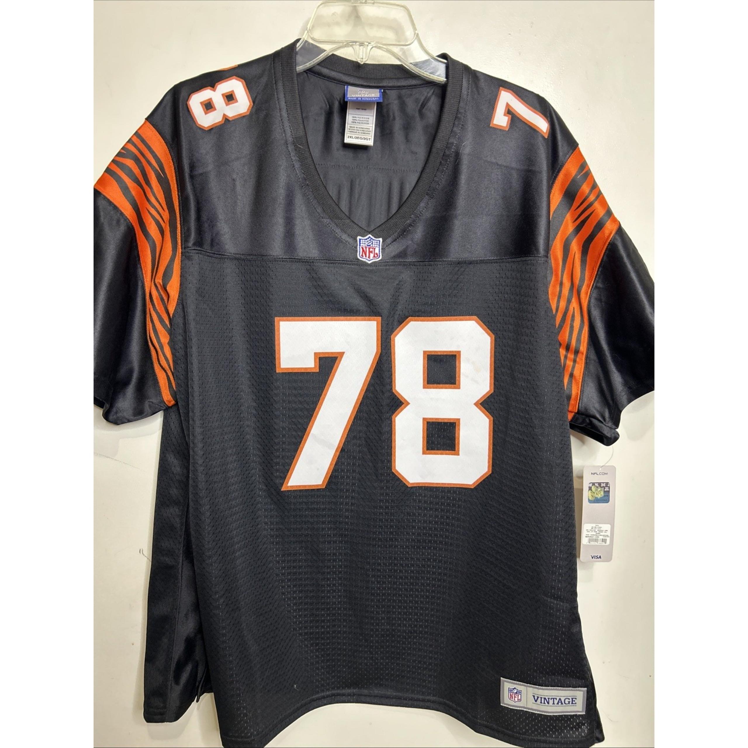New black/orange Bengals M jersey woman's #78 Munoz size 2XL Vintage